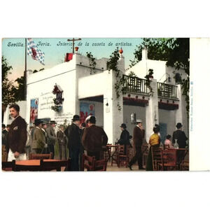 Sevilla Feria Interior De La Caseta De Artistas Postcard